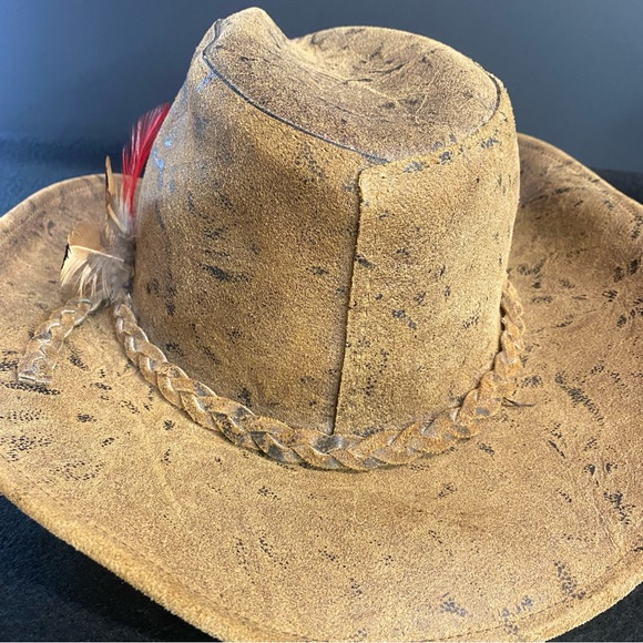Leather Indiana Jones Style Cowboy Hat - Picture 5 of 11